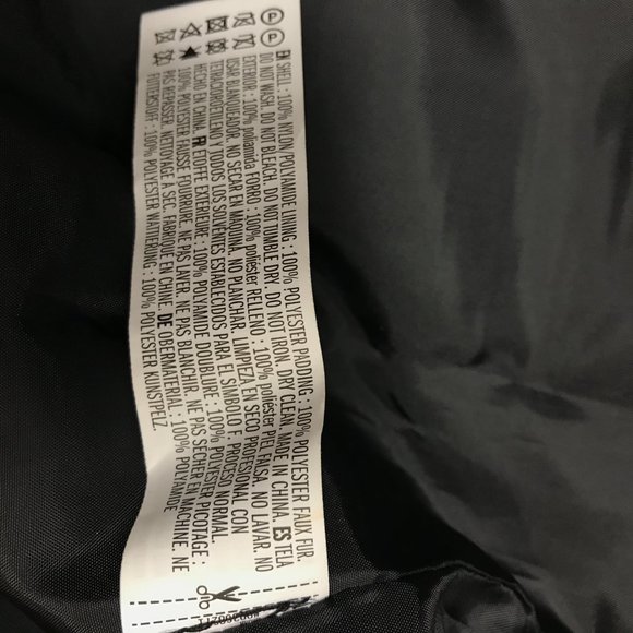 F21 PLUS SIZE black shiny hooded puffer parka coat jacket burgundy red fox fur - Picture 7 of 9